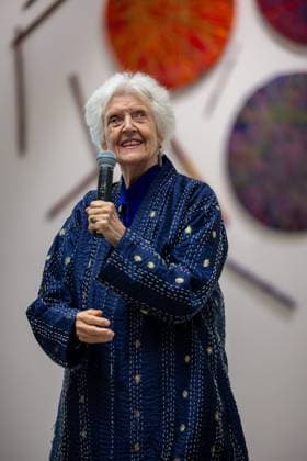 Exhibition Au Dela by Sheila Hicks PHOTOPQR VOIX DU NORD FLORENT MOREAU October 8, 2026, Lille October 8, 2026, Artist Sheila Hicks at the Palais des Beaux-Arts, where she is presenting her exhibition Beyond PHOTO FLORENT MOREAU LA VOIX DU NORD LILLE, FRANCE, OCTOBER 8, 2026 Sheila Hicks – Beyond exhibition at the Palais des Beaux Arts in Lille The internationally renowned American artist presents a new installation in the museum’s atrium, exploring textile fiber through monumental works created especially for the space HAUTS-DE-FRANCE, France  Copyright: xPHOTOPQR VOIXxDUxNORD MAXPPPxFLORENTxMOREAUx 20261008VDN9619 20261008VDN9619