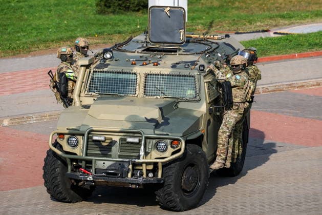 BELARUS, MINSK - OCTOBER 8, 2026: The final phase of the Eurasia-Antiterror 2026 counter-terrorism exercise by relevant agencies of the CIS and SCO member states. The drill is held as part of the 2026 CIS and SCO Counter-Terrorism Forum Minsk Belarus  - ZUMAt113 20261008_zaa_t113_327 Copyright: xMaximxMalinovskyx