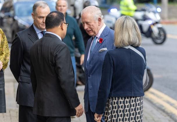 King Charles III visits veteran health care center in London