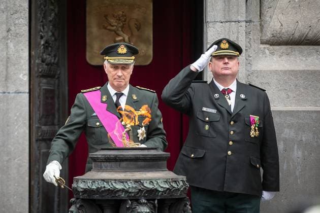 King Philippe of Belgium at the commemoration of the First World War in Brussels