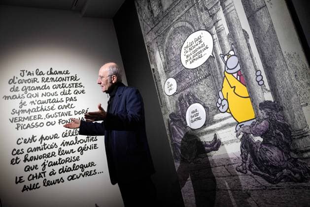 Philippe Geluck exhibition opening in Paris