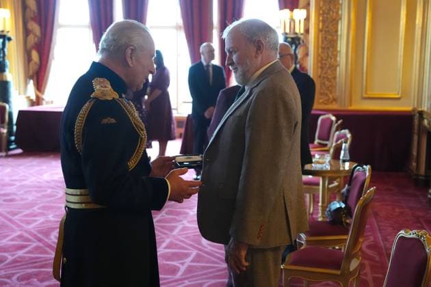 King Charles III presents Elizabeth emblem at Windsor Castle