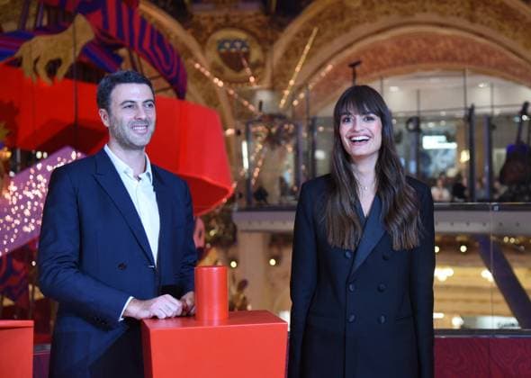 Paris, Clara Luciani During Christmas Opening At Galeries Lafayette