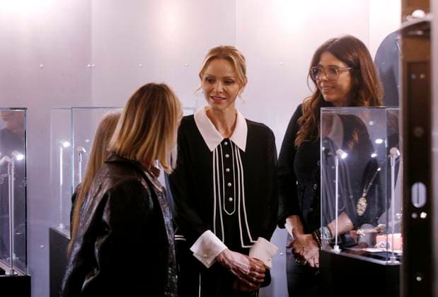 Charlene of Monaco visits jewellery fair in Monte Carlo