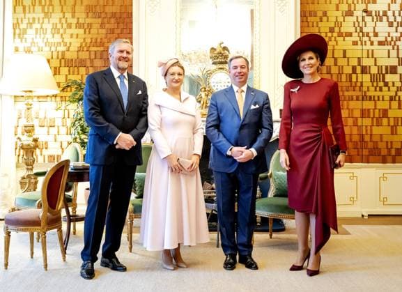 King Willem-Alexander and Maxima of the Netherlands receive Grand Duke Guillaume of Luxembourg