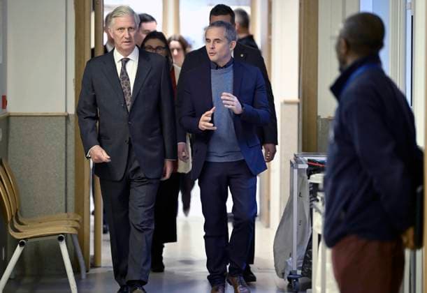 King Filip of Belgium visits the University Hospital in Brussels
