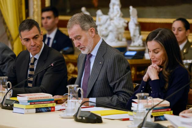 Spain, King Felipe and Queen Letizia meet the Board of Trustees of the Cervantes Institute in Madrid