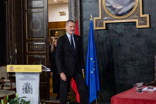 King Felipe of Spain during a meeting in Madrid