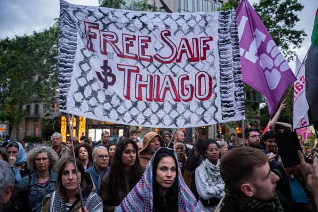Spain, protest outside EU headquarters for release of Global Sumud flotilla activists in Barcelona