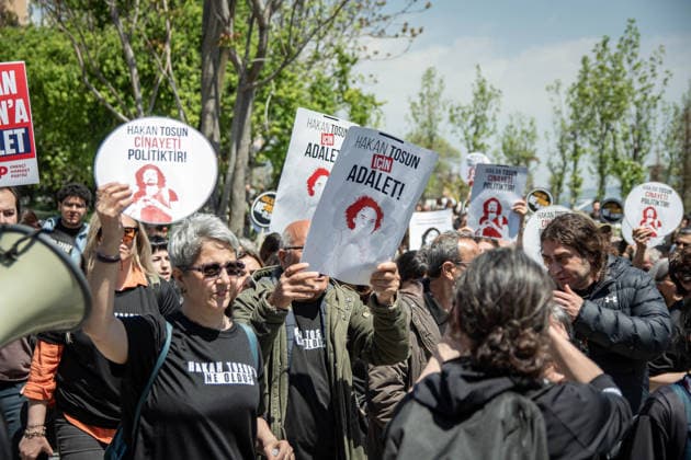 Turkey, protest in court at first hearing after death of activist and journalist Hakan Tosun in Istanbul
