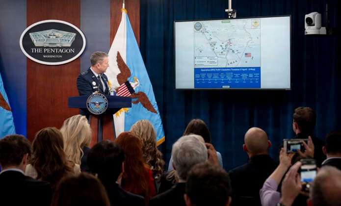 USA, Pete Hegseth press conference in Washington