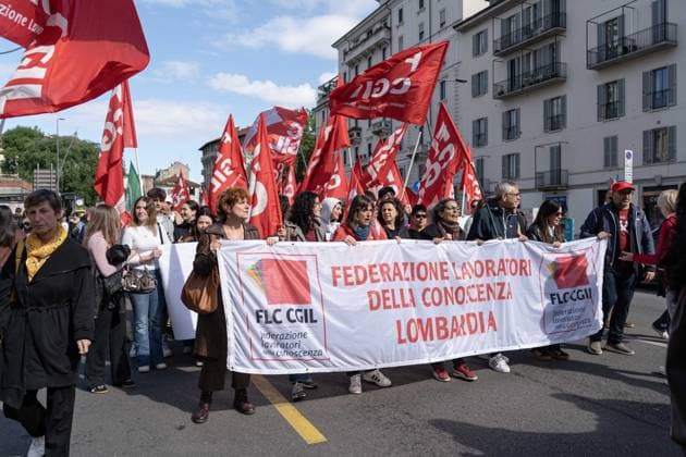 Italy, school strike in Milan