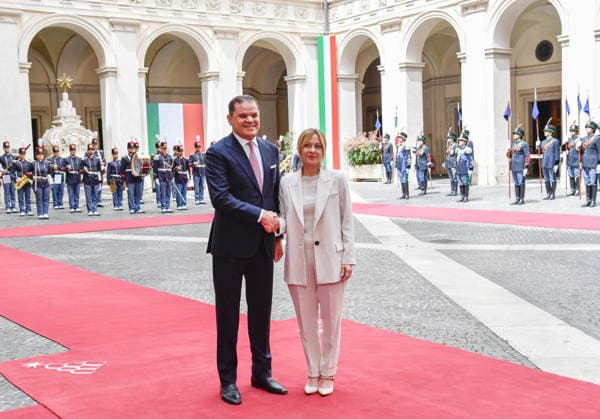 Italy, Giorgia Meloni meets Abdul Hamid Mohammed Dbeibeh in Rome