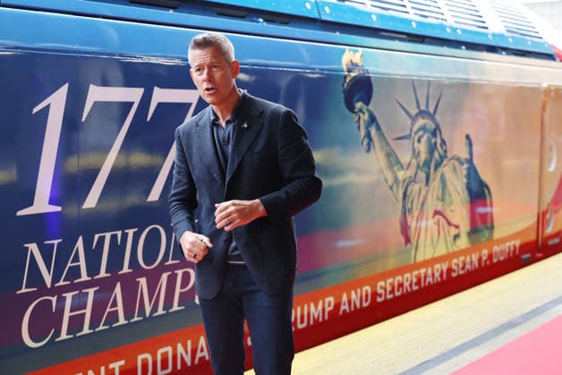 USA, Secretary of Transportation Sean P. Duffy unveils Freedom Amtrak Acela train in Washington