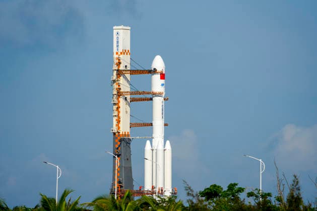 China, launch of a Long March-7 rocket in Wenchang