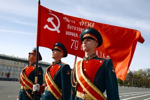 Russia, military parade on Victory Day in St. Petersburg