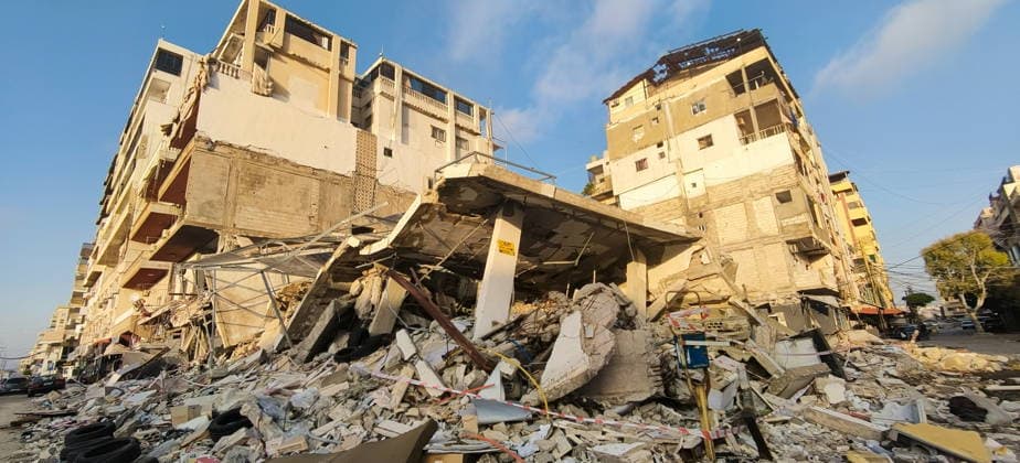 Middle East conflict, Lebanon, damage after Israeli attack on Tyre