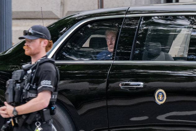 USA, Donald Trump on his way to the White House in Washington