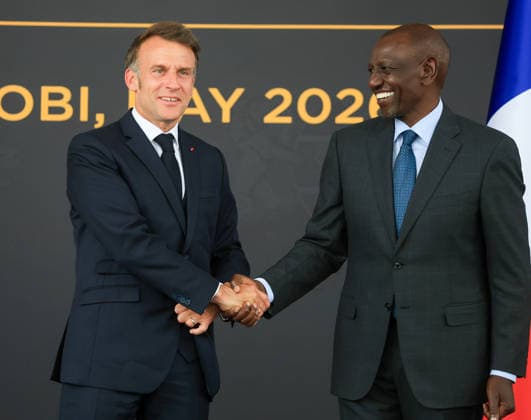 Kenya, Emmunel Macron at the Africa Summit in Nairobi