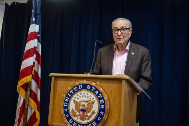 USA, Chuck Schumer press conference in Washington DC