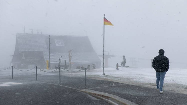Saxony, snow in the Ore Mountains