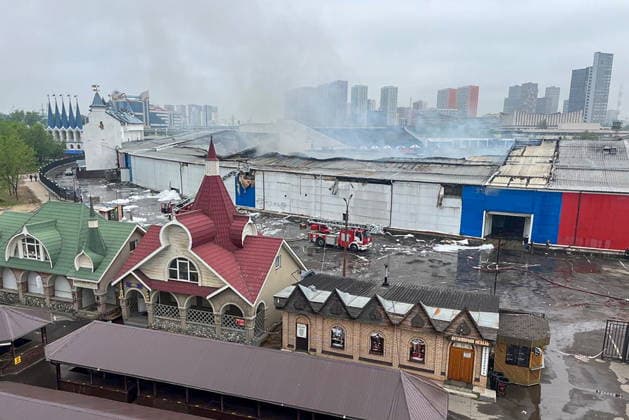 Russia, damage after fire at the Ismailovo Kremlin in Moscow