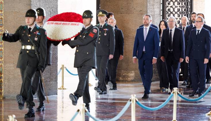 Turkey, Belgian delegation at wreath-laying ceremony at Anitkabir in Ankara