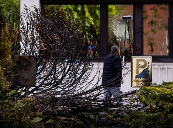 Netherlands, Loosdrecht: Damage after fire at asylum centre