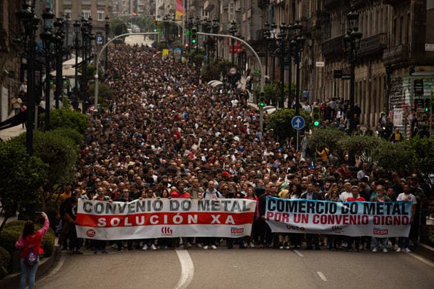 Spain, second day of strike in the metal sector: protest in Vigo