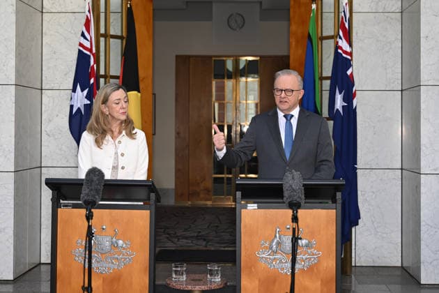 Australia, Anthony Albanese and Tammy Tyrrell press conference in Canberra