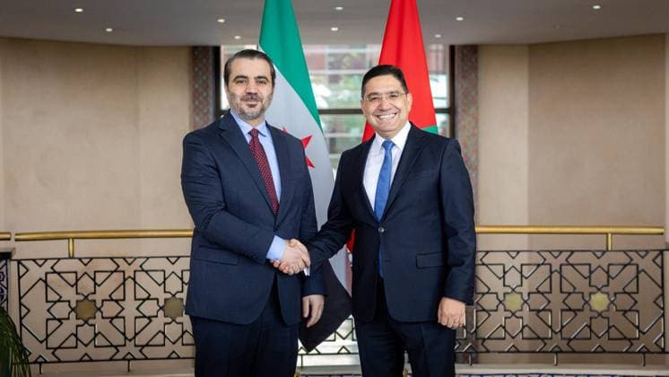 Morocco, Syria's Foreign Minister al-Shaibani meets Nasser Bourita in Rabat