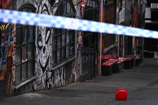 Australia, crime scene after suspected arson at a bar in Melbourne