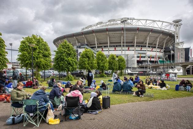 Netherlands, people waiting for the Harry Styles concert in Amsterdam
