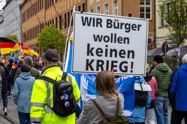 Bavaria, protest against the government in Augsburg