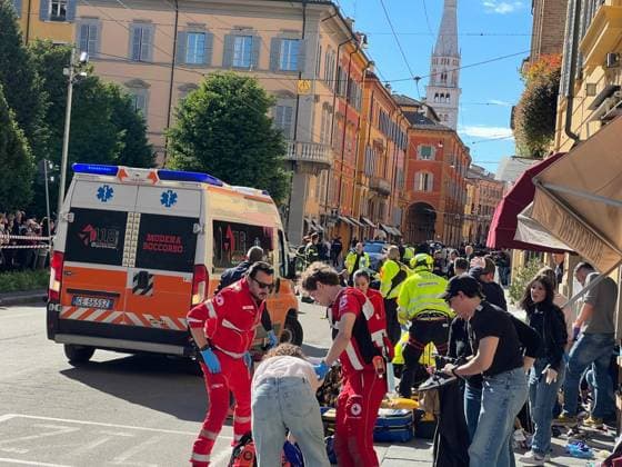 Italy, car drives into crowd in Modena