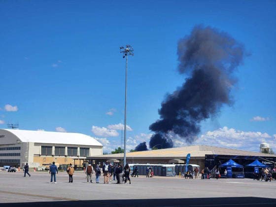 USA, Crash during air show at Mountain Home Air Force Base in Idaho