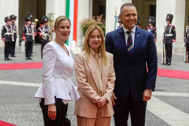 Rome, Giorgia Meloni receives Karol Nawrocki