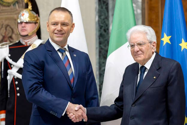 Rome, Sergio Mattarella receives Karol Nawrocki