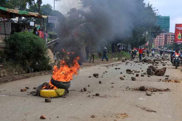 Kenya, protest against rising petrol prices in Nairobi