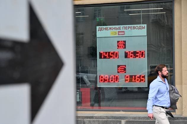 Russia, rouble exchange rates in Moscow