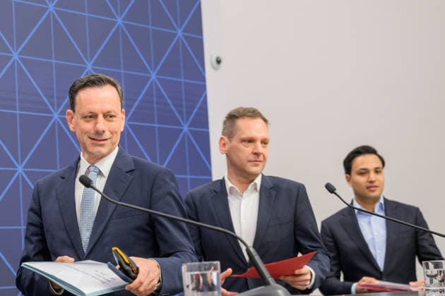 Austria, Press conference of the heads of the governing parliamentary groups on the plenary preview in Vienna