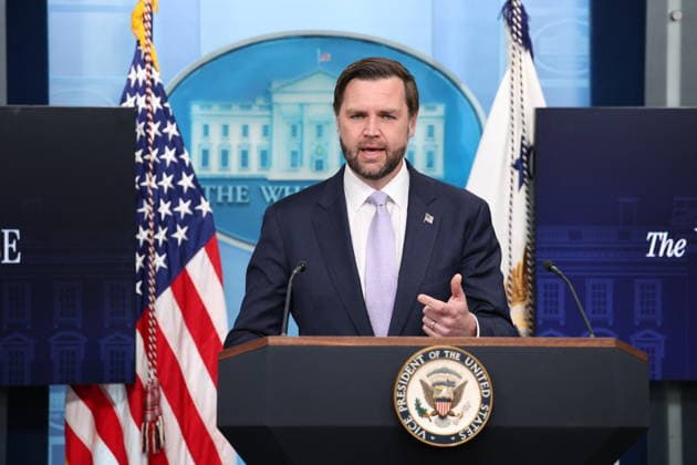 USA, JD Vance press conference in Washington DC