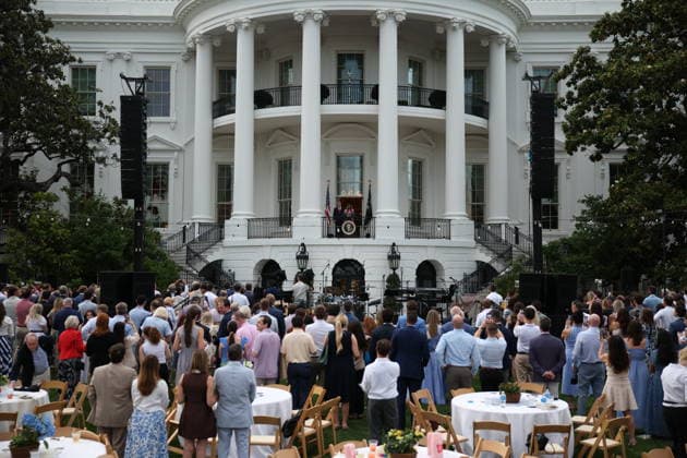 USA, Donald Trump and Melania at the Congressional Picnic at the White House in Washington