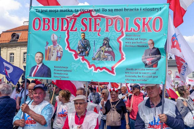 Poland, protest against the Green Deal in Warsaw