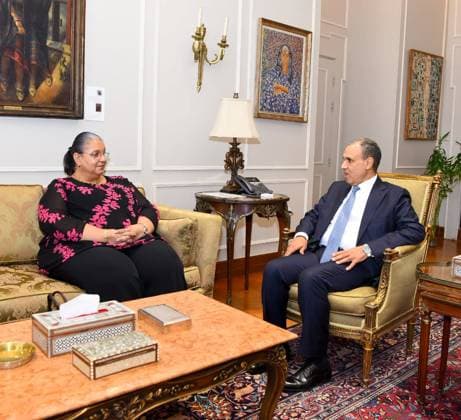Egypt, Badr Abdel-Aty meets UN Special Representative for Libya Hanna Tetteh in Cairo