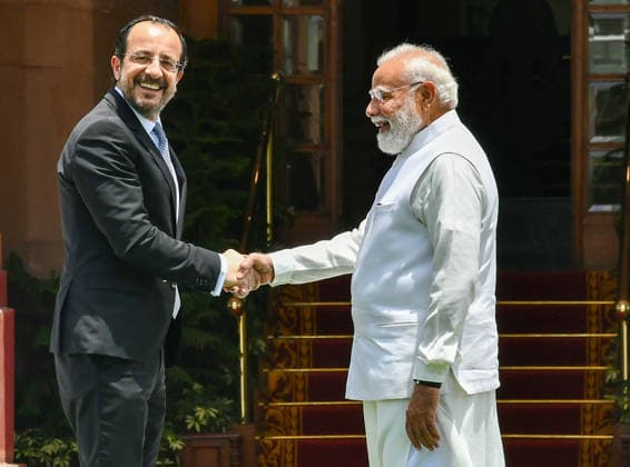 New Delhi, Narendra Modi meets Nikos Christodoulides