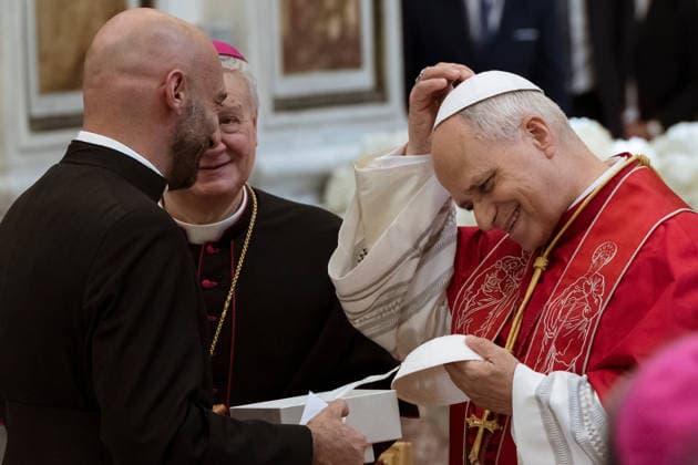 Italy, Pope Leo XIV meets families of victims in the Cathedral of Santa Maria Assunta