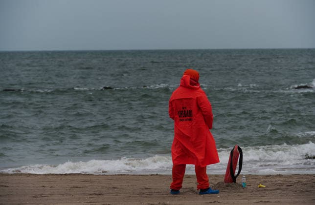 USA, Stormy weather in Coney Island, New York