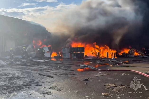 Russia, fire on the site of the Topolyok market in Moscow