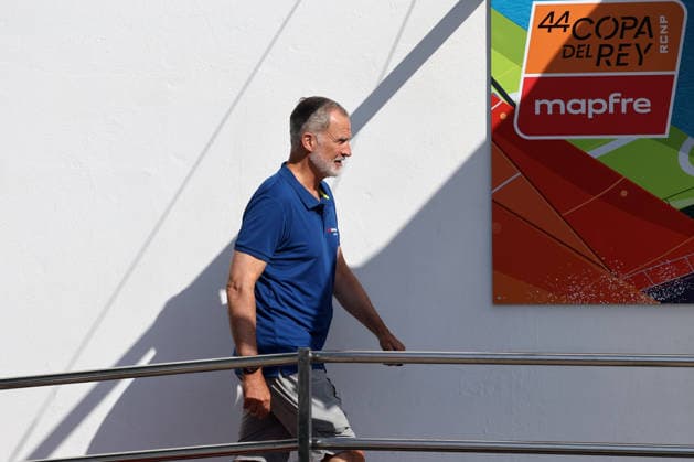 Royals: King Felipe of Spain takes part in the Copa del Rey Mapfre sailing regatta